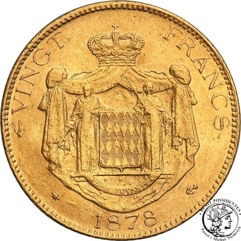 Monako 20 franków 1878 Charles III st.2-
