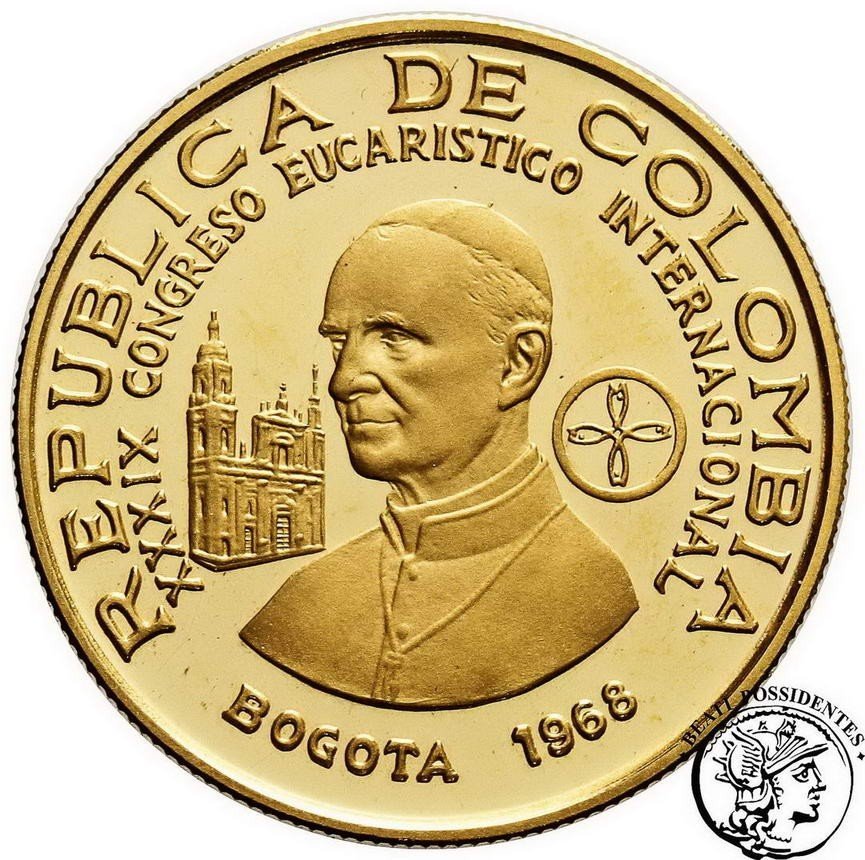 Kolumbia 200 Pesos 1968 Kongres Eucharystyczny st.L/L-