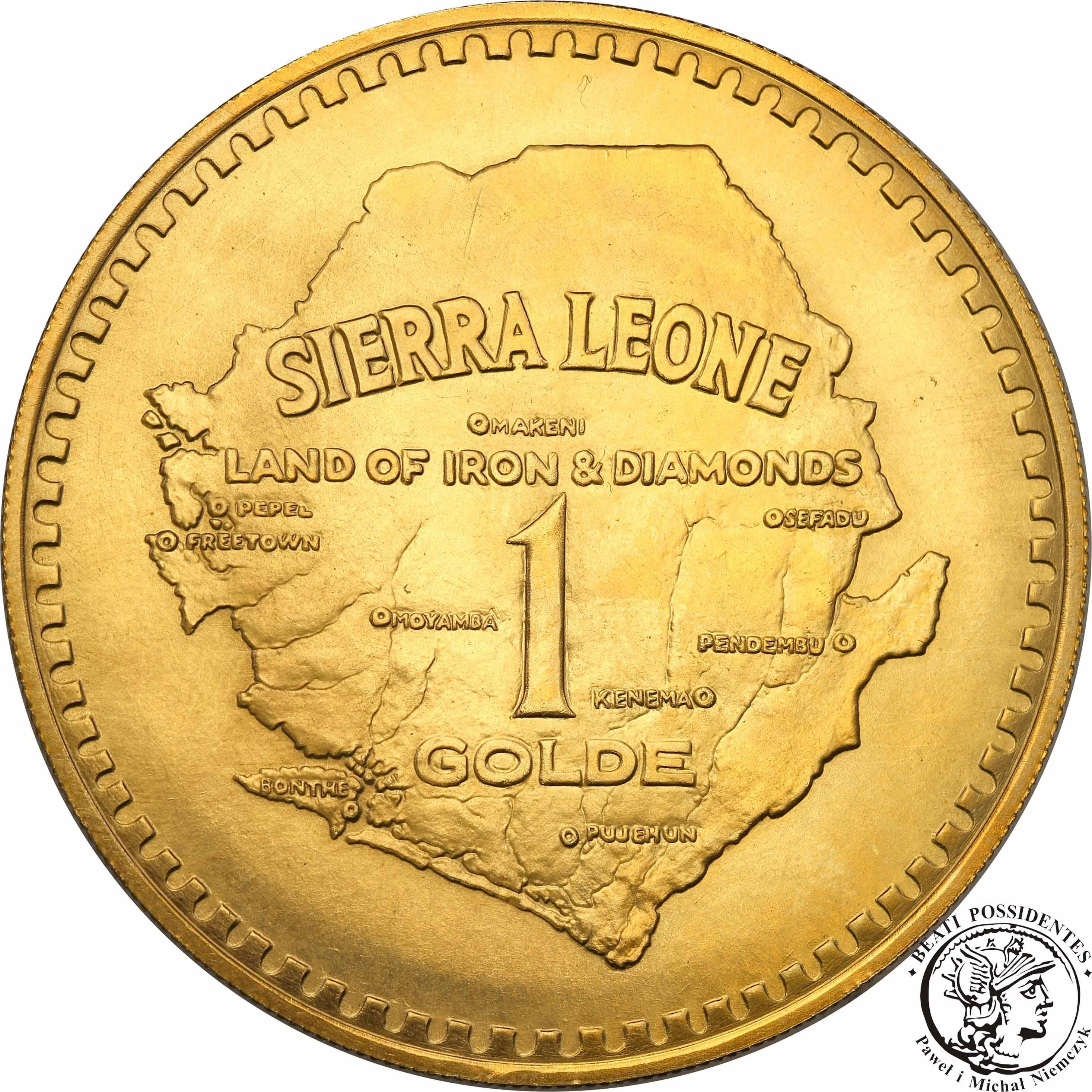 Sierra Leone 1 + 1/2 + 1/4 Golde 1966 - 3 szt. st.1 RZADKIE