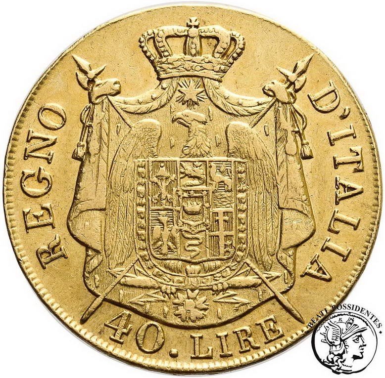 Włochy Napoleon I Bonaparte 40 Lirów 1808 M st. 2-