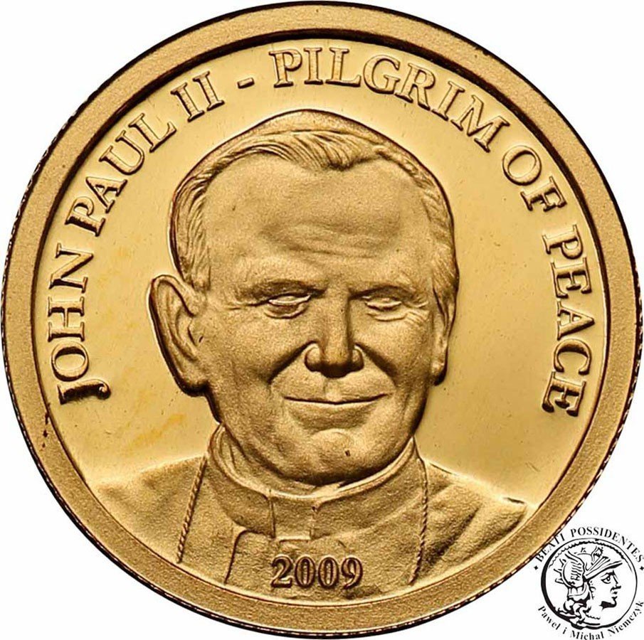 Wyspy Cooka 10 dolarów 2009 Papież Jan Paweł II st.L 
