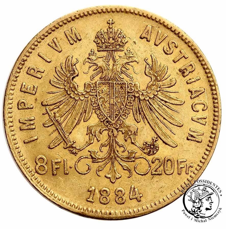 Austria 8 florenów = 20 Franków 1884 st. 2