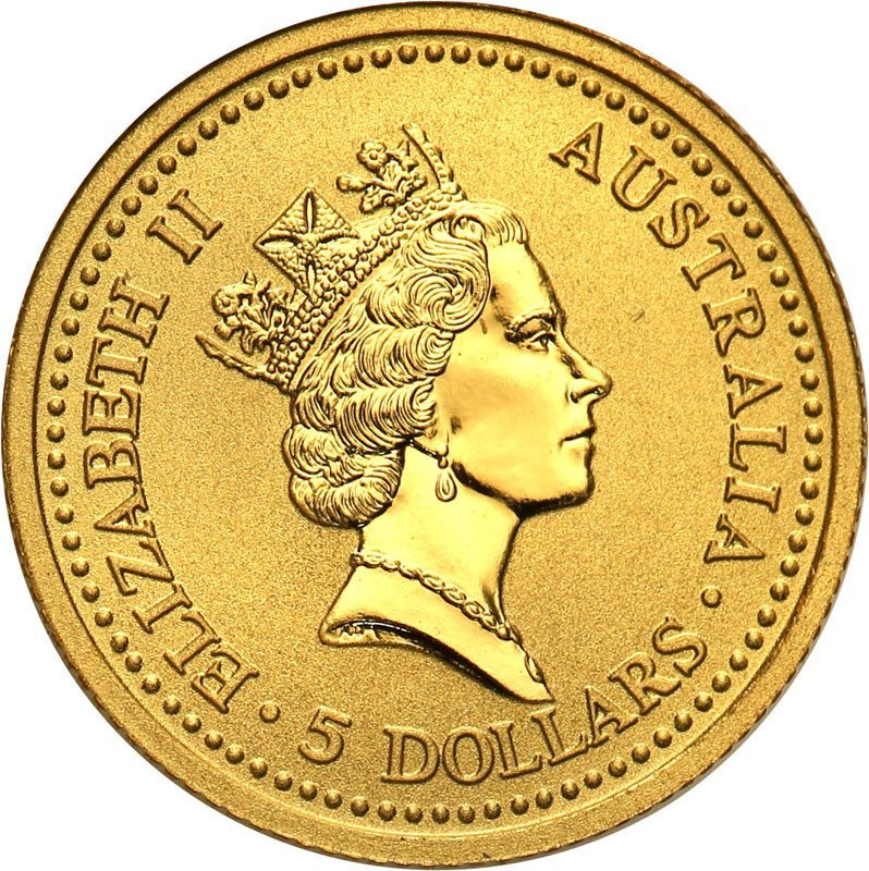 Australia 5 dolarów 1990 kangur st.L