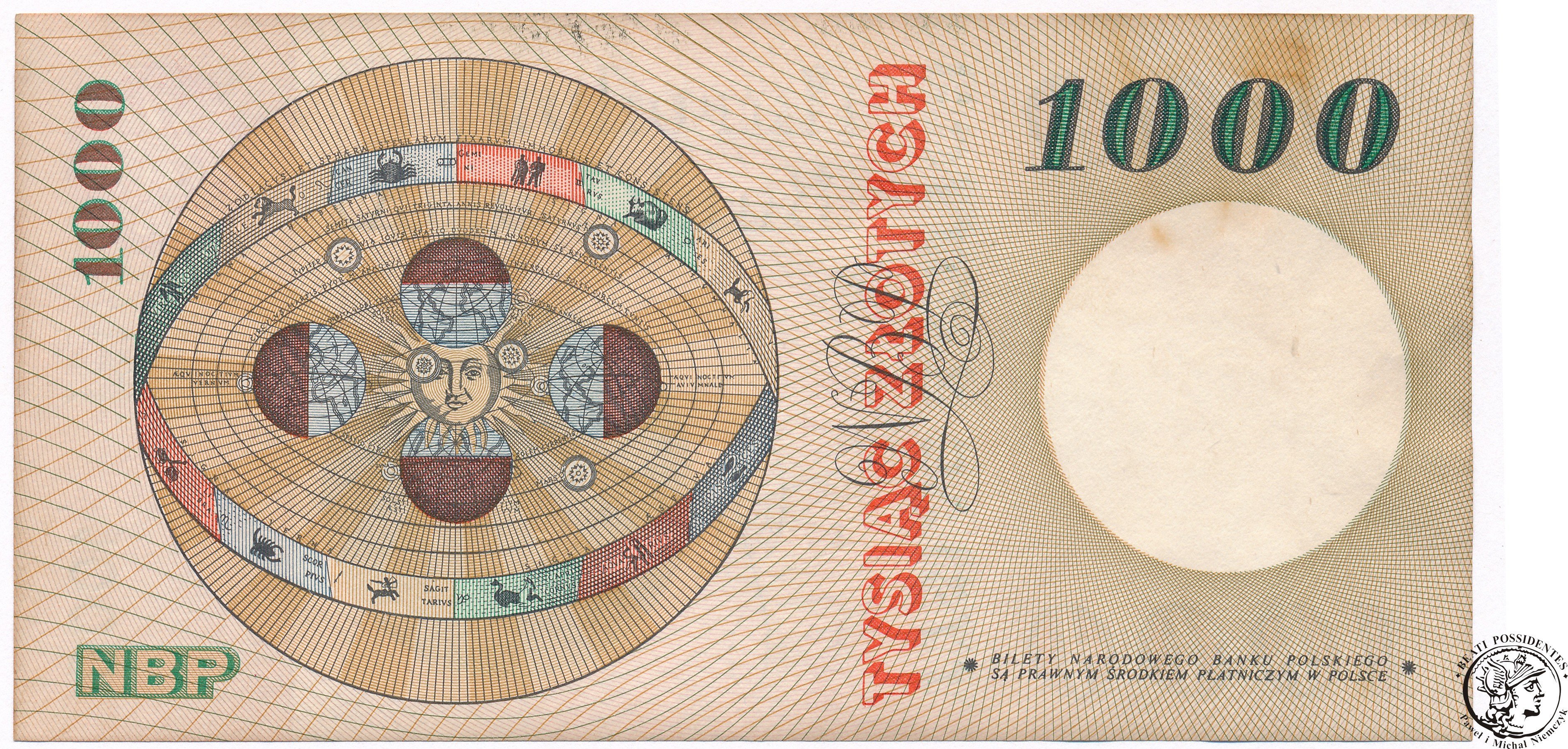 Banknot 1000 złotych 1965 Kopernik seria D 