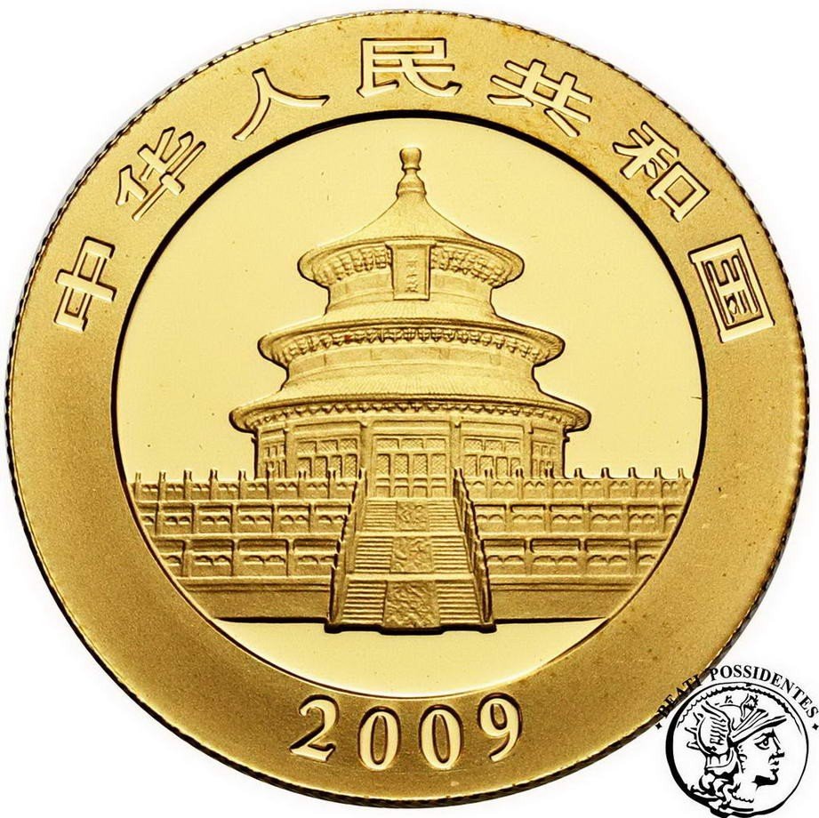 Chiny 200 Yuan 2009 Panda (1/2 uncji) st. L