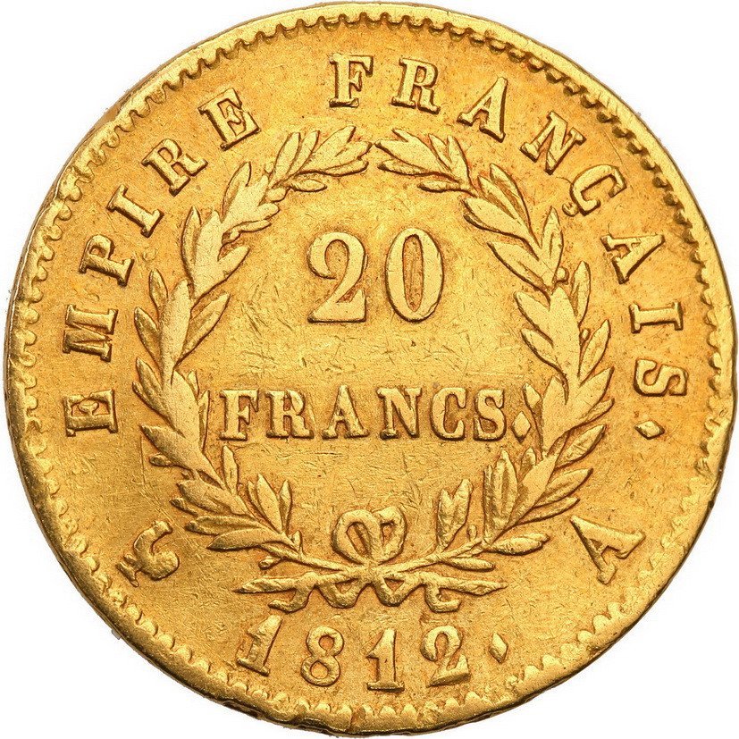 Francja 20 franków 1812 A Napoleon I st.2-