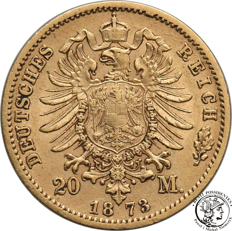 Niemcy Prusy 20 Marek 1873 C Frankfurt st.2