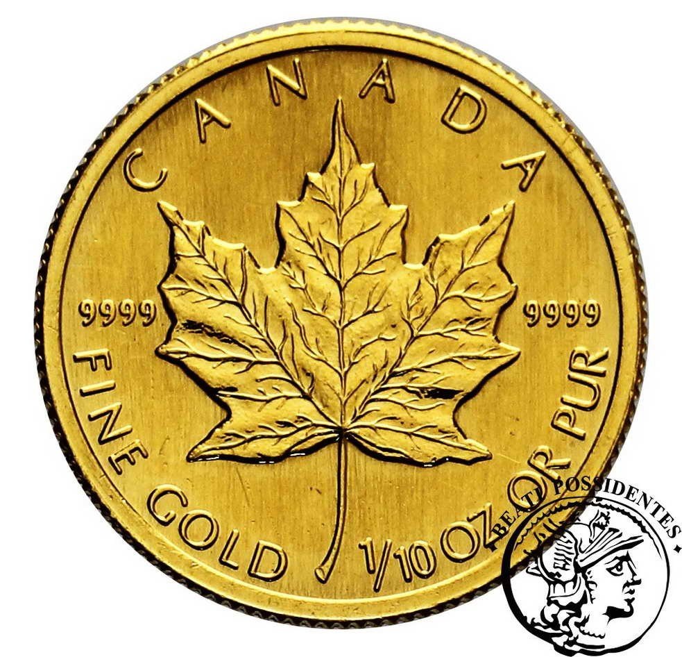 Kanada 5 $ dolarów 1991 1/10 uncji złota