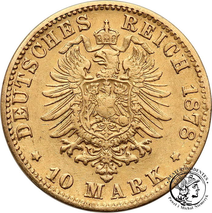 Niemcy Baden (Badenia) Fryderyk 10 Marek 1878 G st. 3