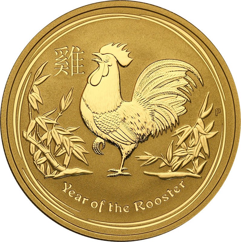 Australia 100 dolarów 20017 rok koguta (uncja złota) st.L