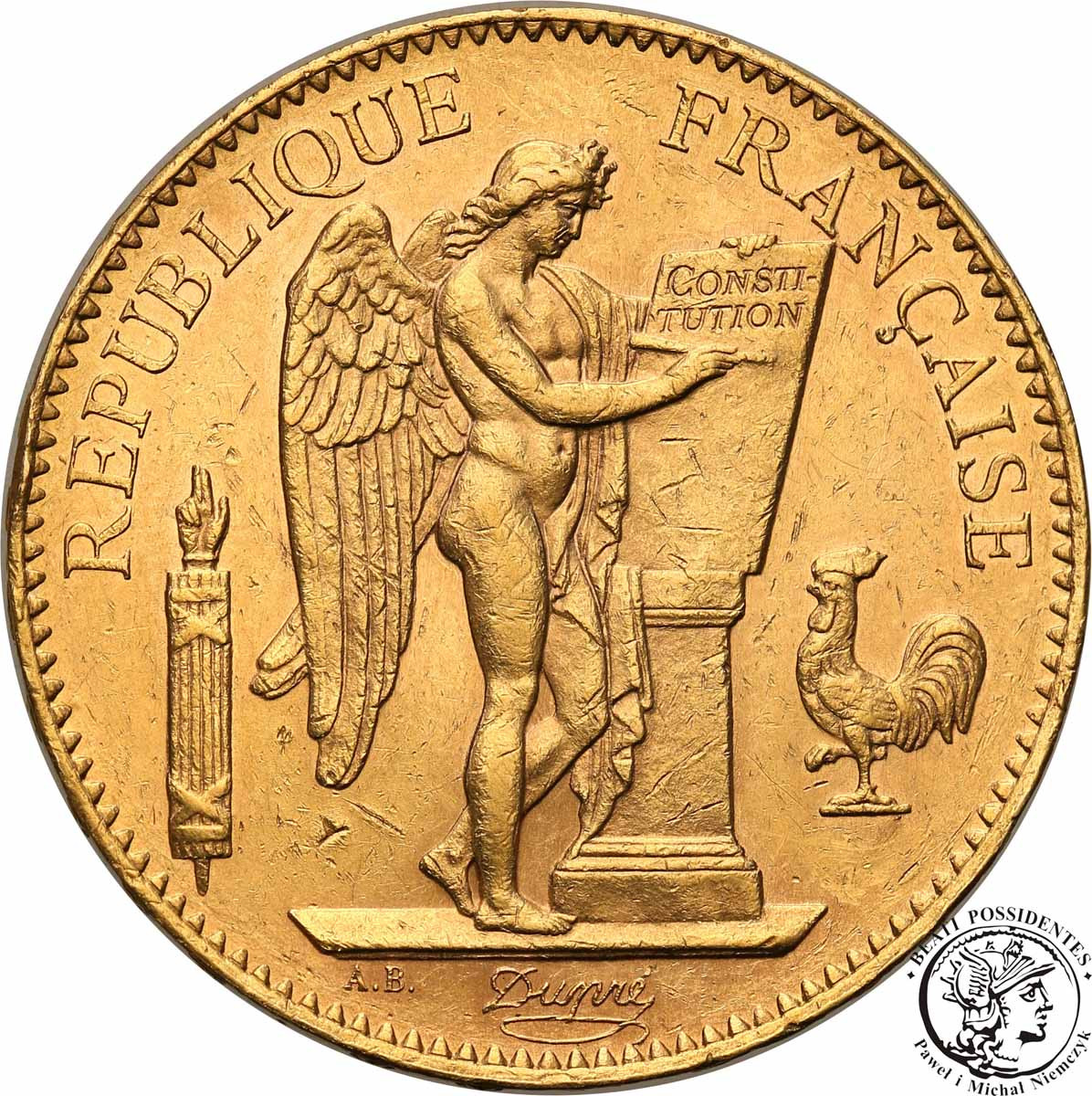 Francja 100 franków 1909 A Anioł st.1- PIĘKNY
