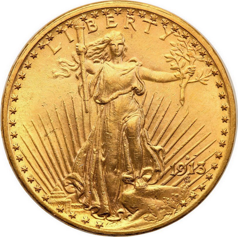 USA 20 dolarów 1913 D Denver st.1 Rzadkie