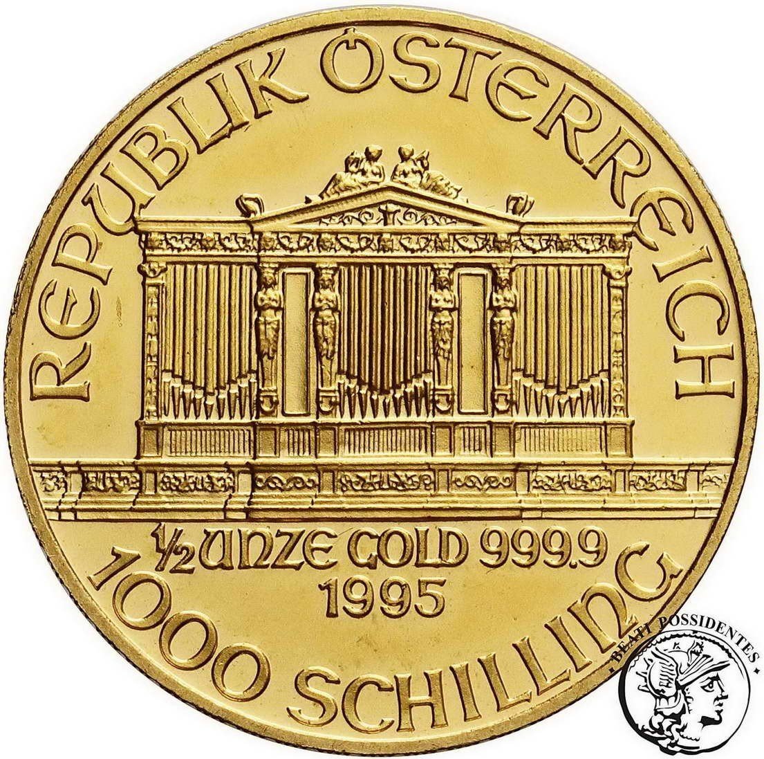 Austria 1000 Schilling 1995 Filharmonia 1/2 Oz Au st. 1