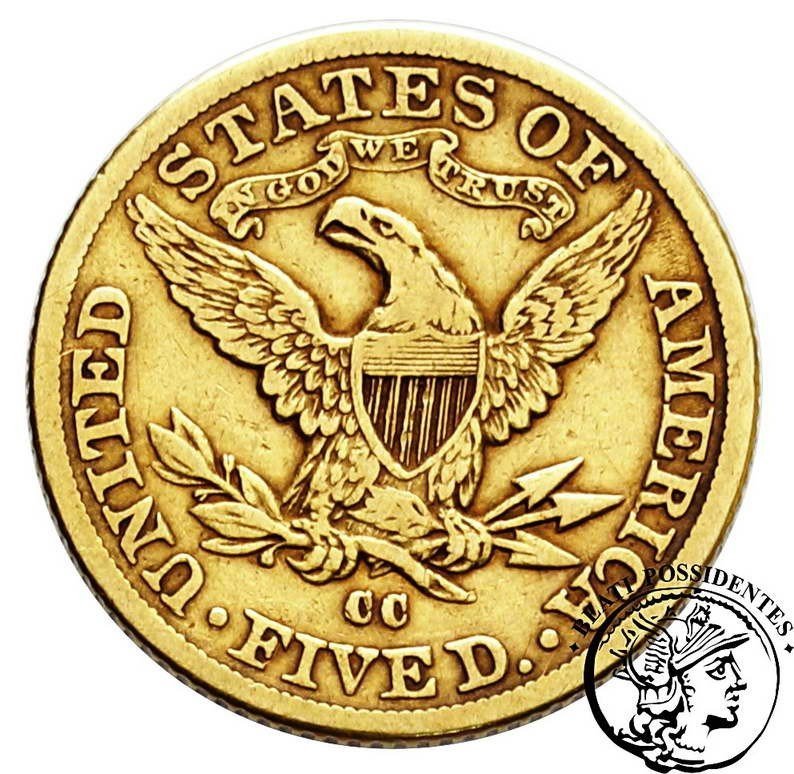 USA 5 $ dolarów 1891 CC Carson City st. 3-