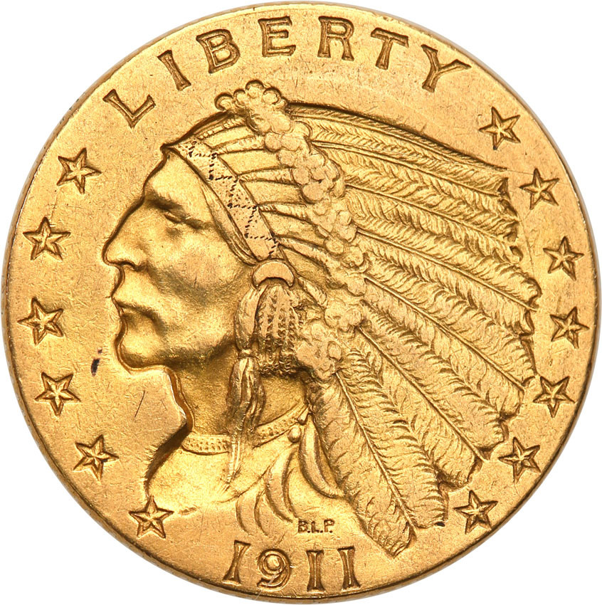 USA 2 1/2 dolara 1911 Indianin st.2