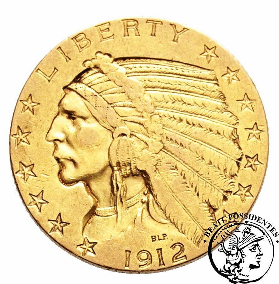 USA 5$ dolarów Indianin 1912 S st. 3