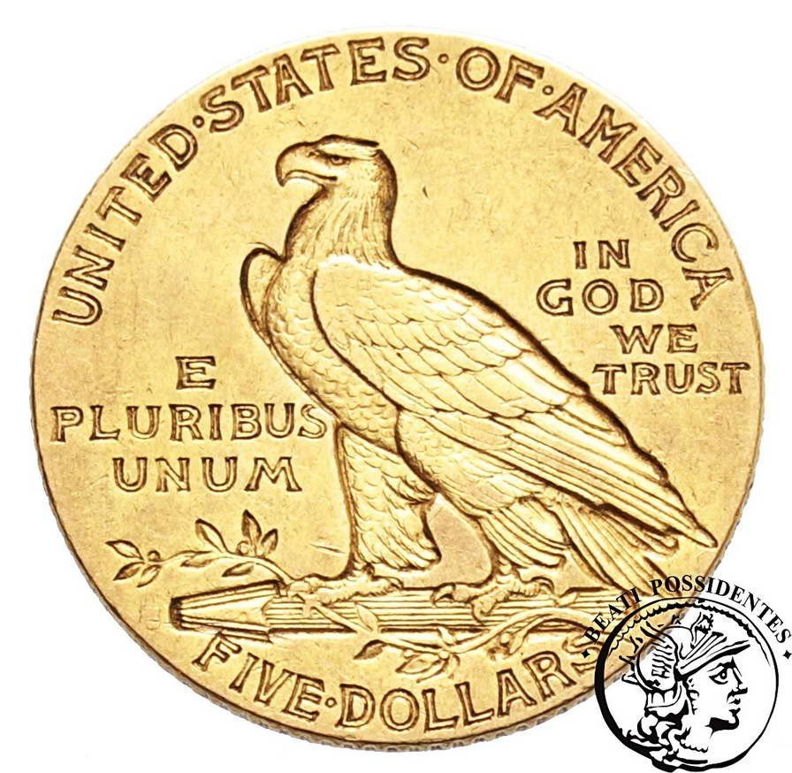 USA 5$ dolarów Indianin 1912 S st. 3