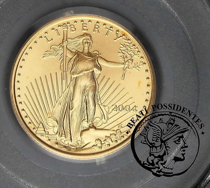 USA 10 dolarów 2004 st. zwykły 1/4 uncji czystego złota PCGS MS 69