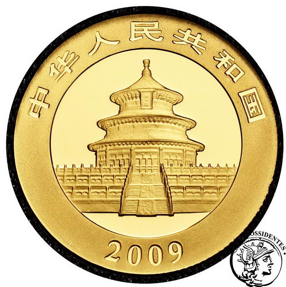 Chiny 100 Yuan 2009 Panda (1/4 uncji) st. L
