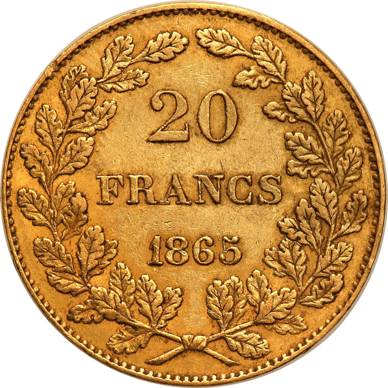 Belgia 20 franków 1865 st.2-