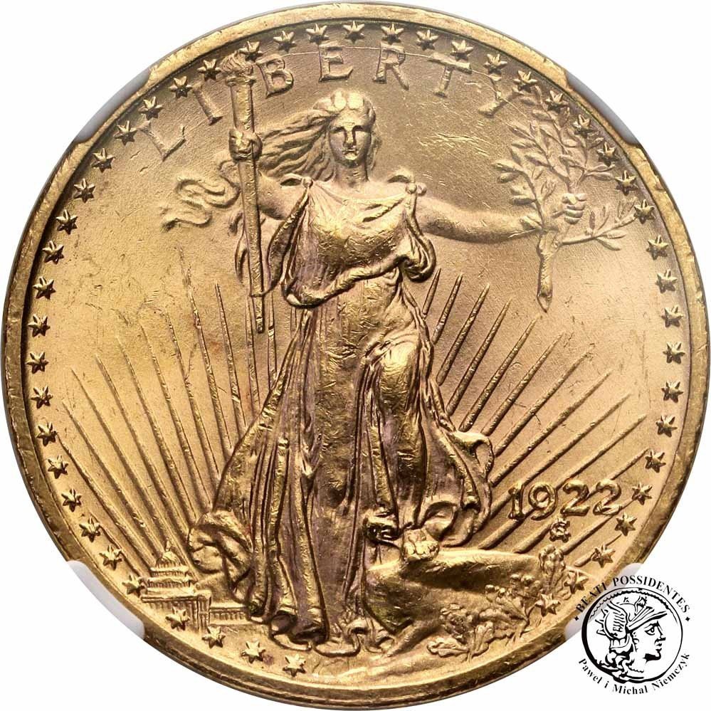 USA 20 dolarów 1922 NGC MS63