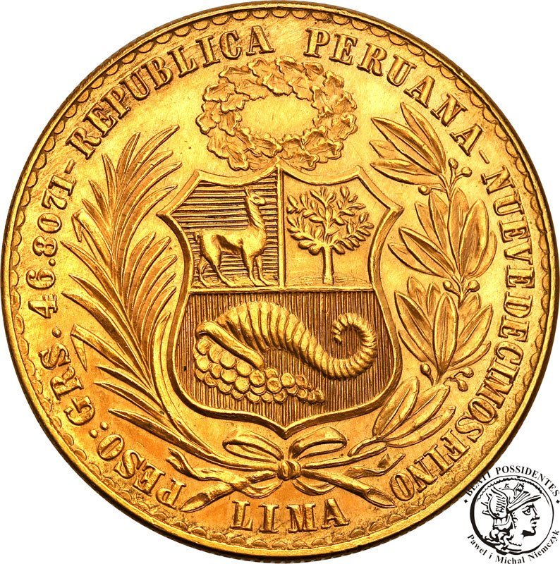 Peru 100 Soles 1967 Lima NISKI NAKŁAD st. 1- 