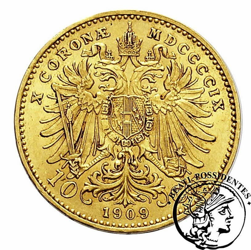 Austria 10 Koron 1909 Franciszek Józef I Marschall st. 3+