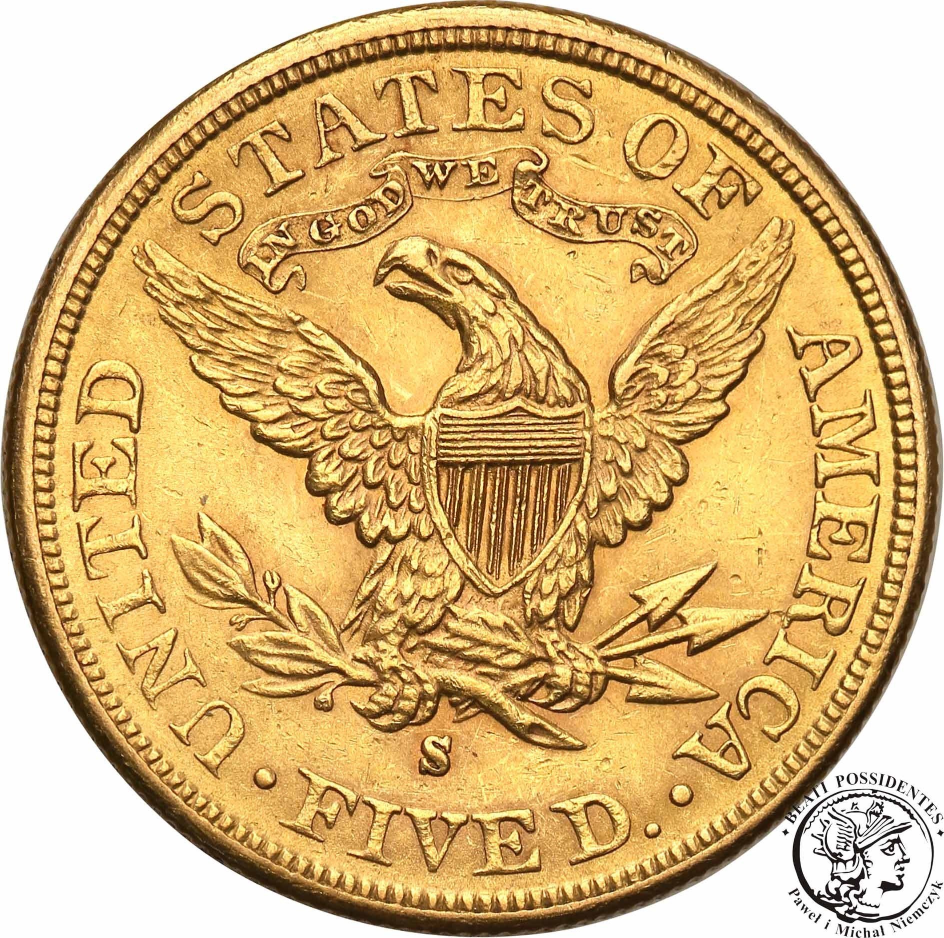 USA 5 dolarów 1885 S San Francisco st.1-