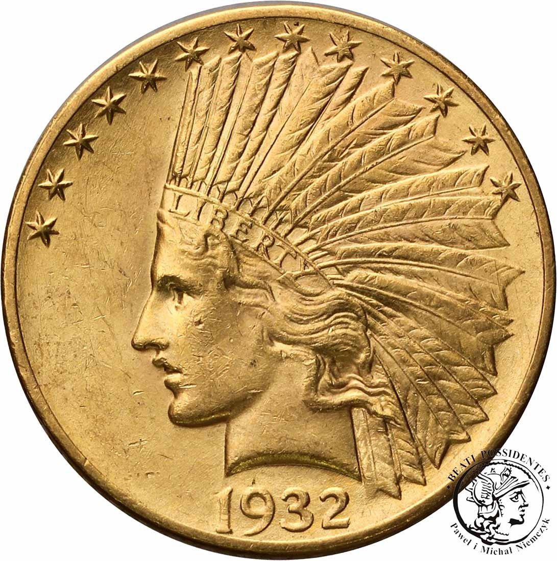 USA 10 dolarów 1932 Philadelphia Indianin st. 2+