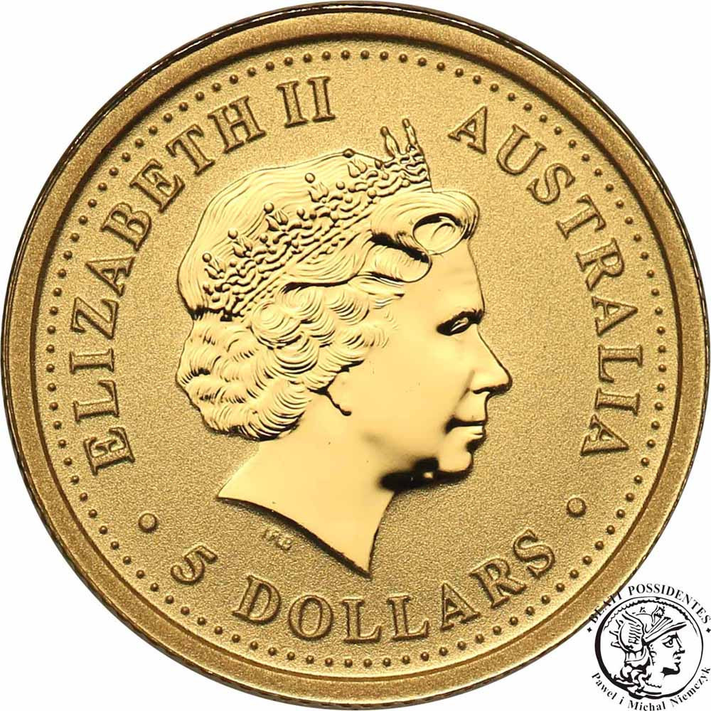 Australia 5 dolarów 2007 Rok ŚWINI Au.999 st.1