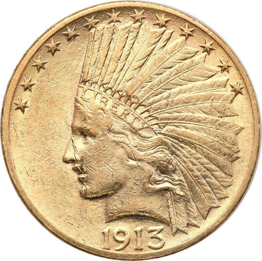 USA 10 dolarów 1913 Philadelphia Indianin st.1-