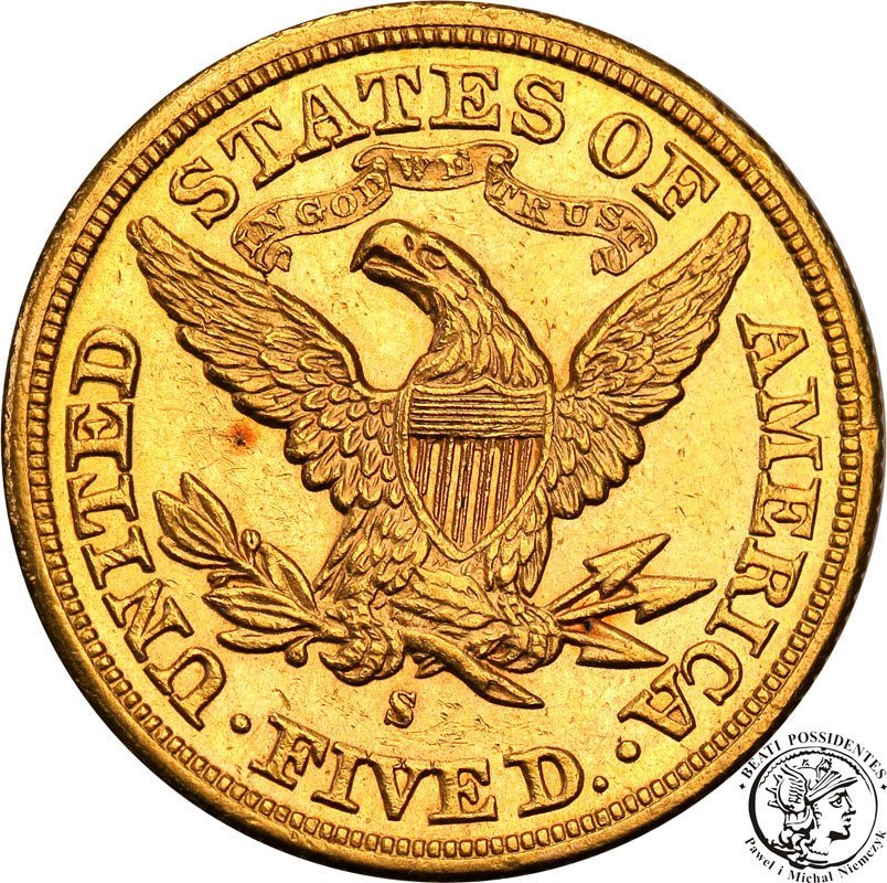 USA 5 dolarów 1880 S San Francisco st.1-
