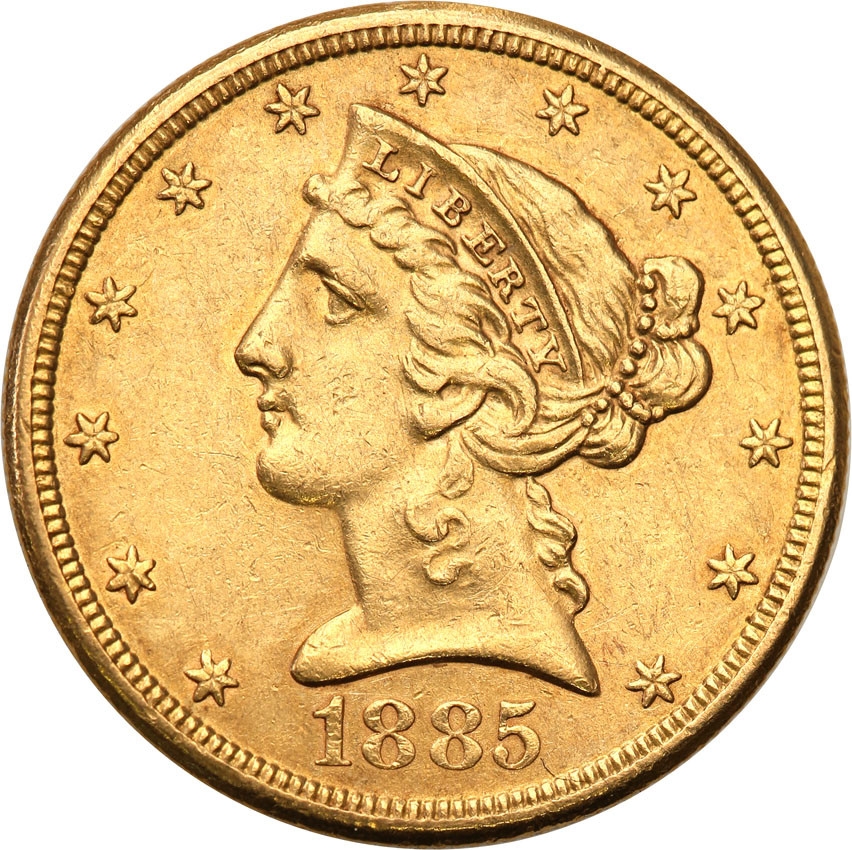 USA 5 dolarów 1885 S San Francisco st.2