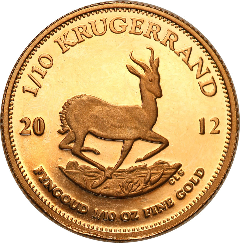 RPA Krugerrand 2012 1/10 uncji złota stempel lustrzany st.L