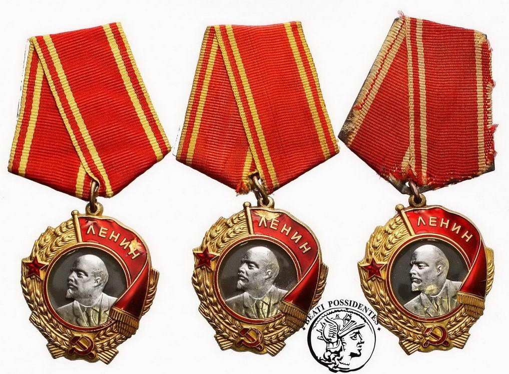 Rosja lot 3 szt Order Lenina mennica Leningrad st.1 złoto + platyna