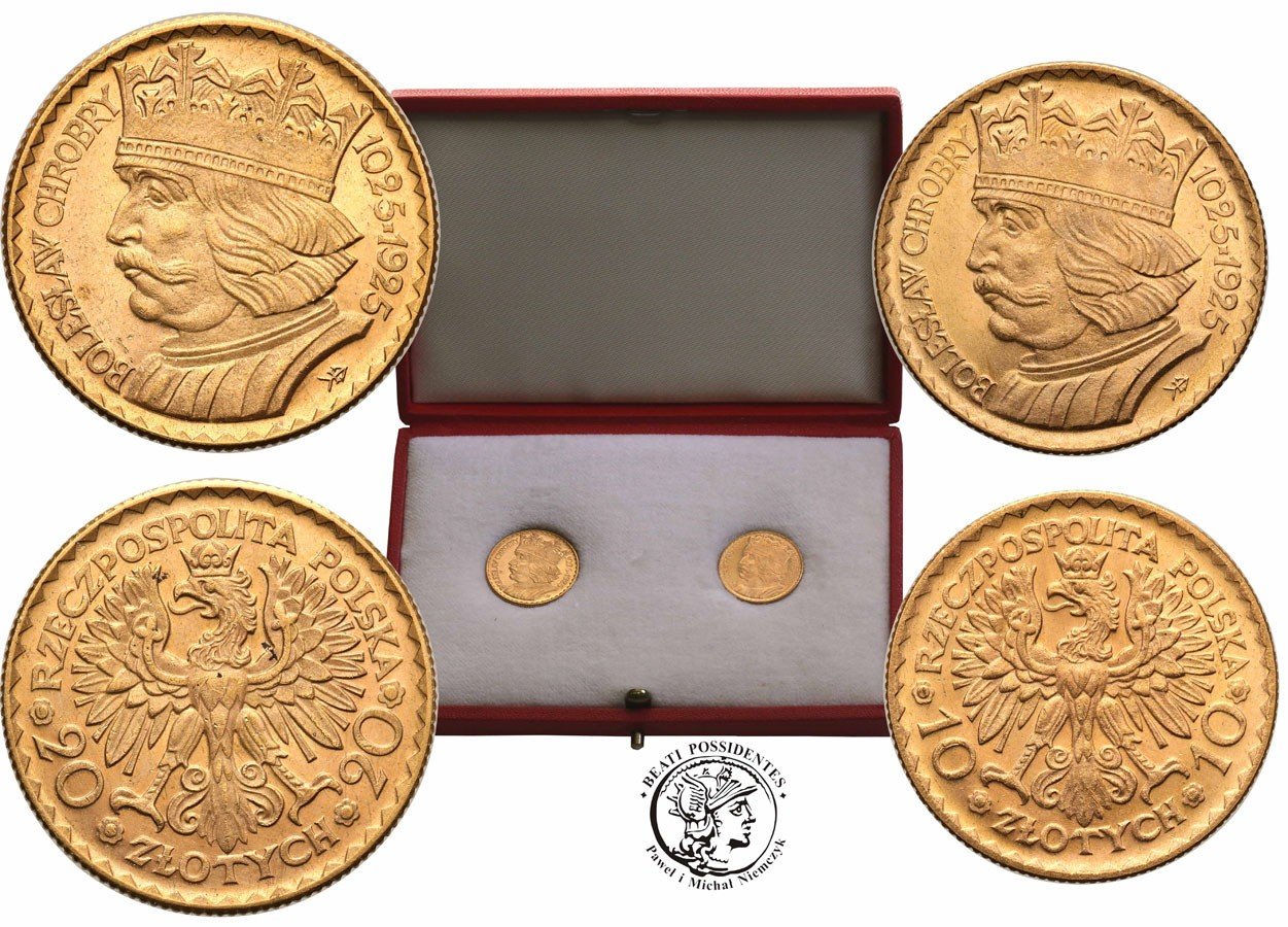 Polska II RP 10 + 20 złotych 1925 Chrobry st.1