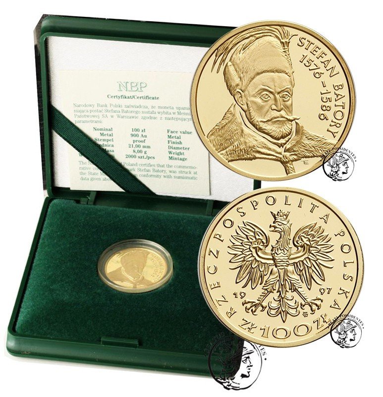 Polska III RP 100 złotych 1997 Stefan Batory st.L
