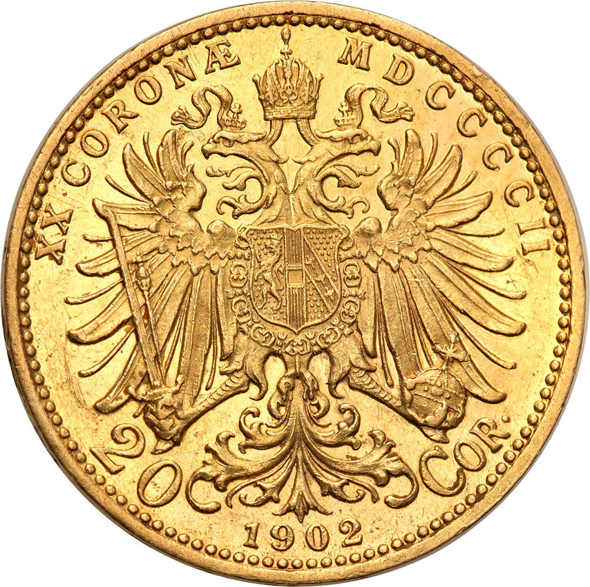 Austria 20 koron 1902 (Schwartz) F.J. I st.1