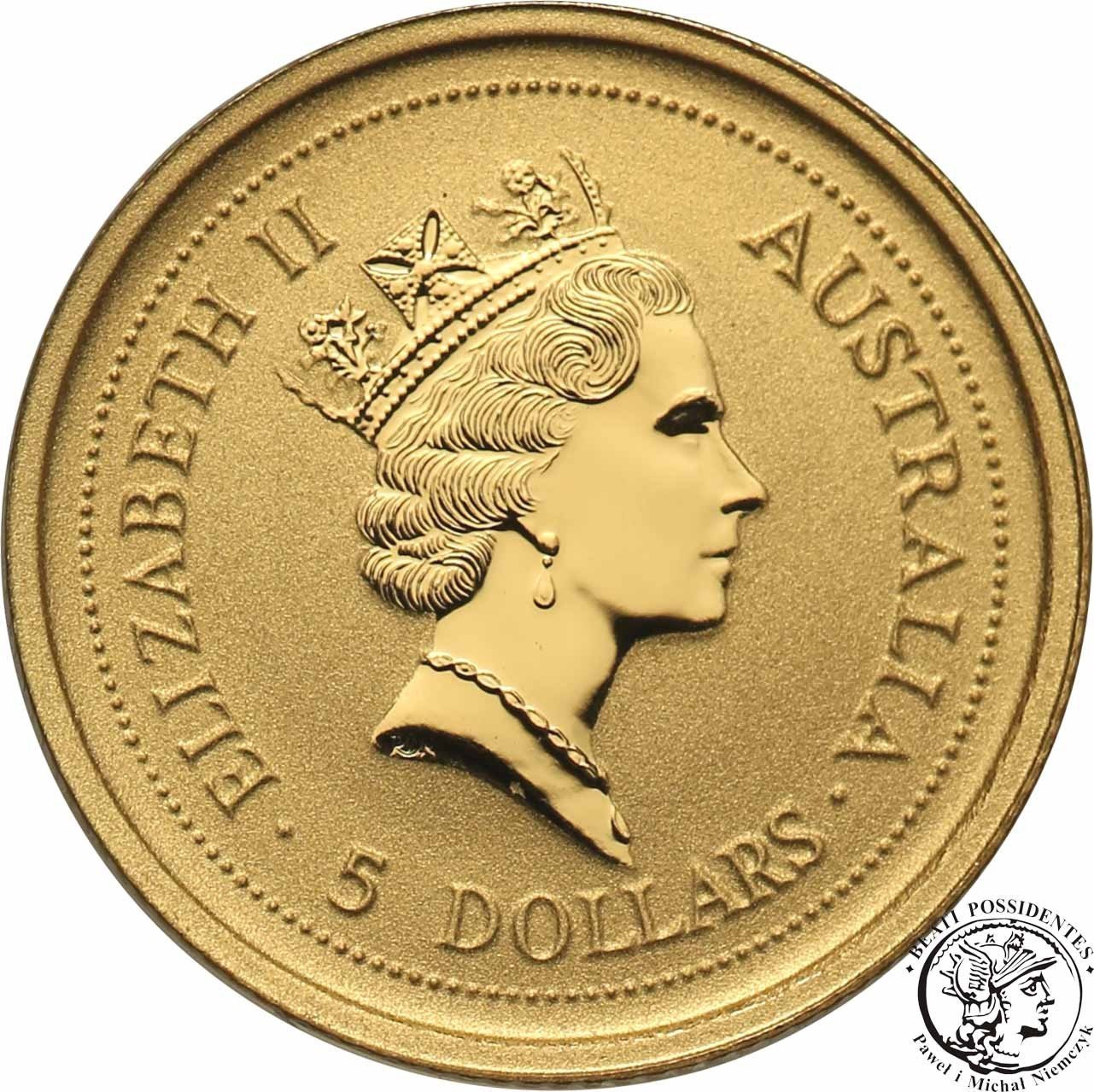 Australia 5 dolarów 1996 Rok SZCZURA Au.999 st.1