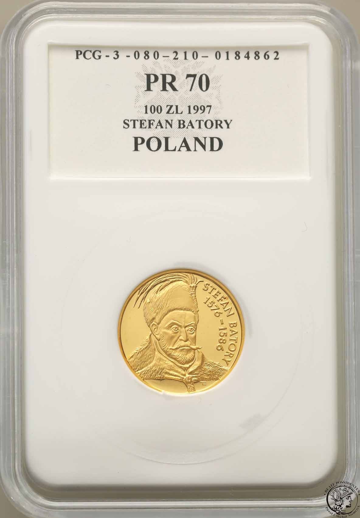 Polska III RP 100 złotych 1997 Stefan Batory PR70