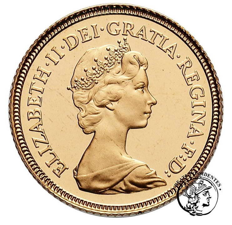 Wielka Brytania Elżbieta II 1/2 suwerena 1983 st. L stempel lustrzany