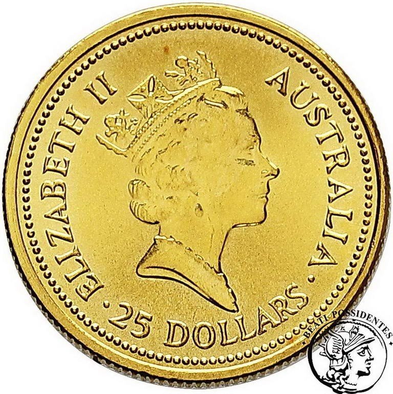 Australia Elżbieta II 25 dolarów 1987 (1/4 uncji złota) Samorodek st. 1