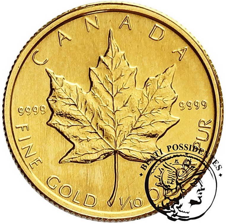 Kanada Elżbieta II 5 dolarów 1988 1/10 oz Au 999,9 st. 1-
