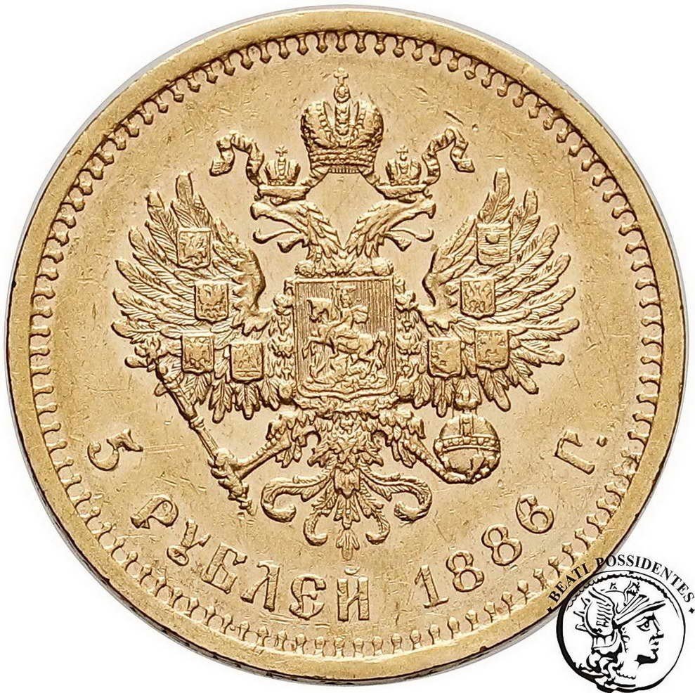 Rosja Alexander III 5 rubli 1886 st.2-
