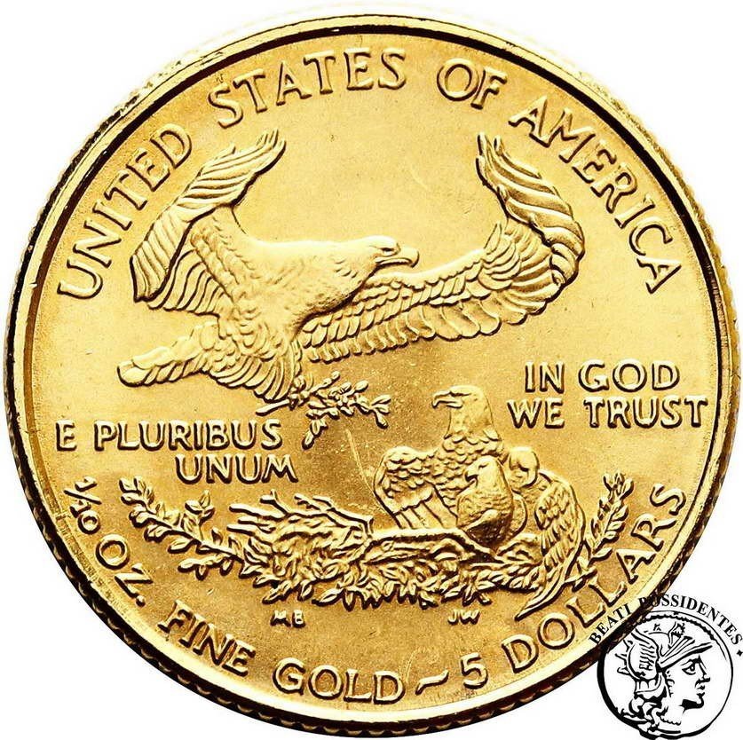 USA 5 dolarów 1999 1/10 Oz Au st. 1
