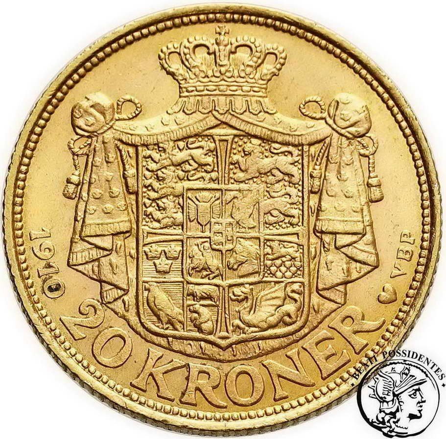 Dania Fryderyk VIII 20 koron 1910 st. 2+