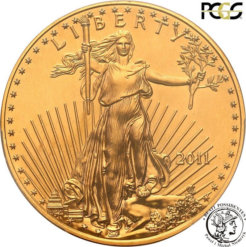 USA 50 dolarów 2011 uncja czystego złota PCGS MS69