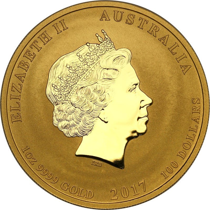 Australia 100 dolarów 20017 rok koguta (uncja złota) st.L