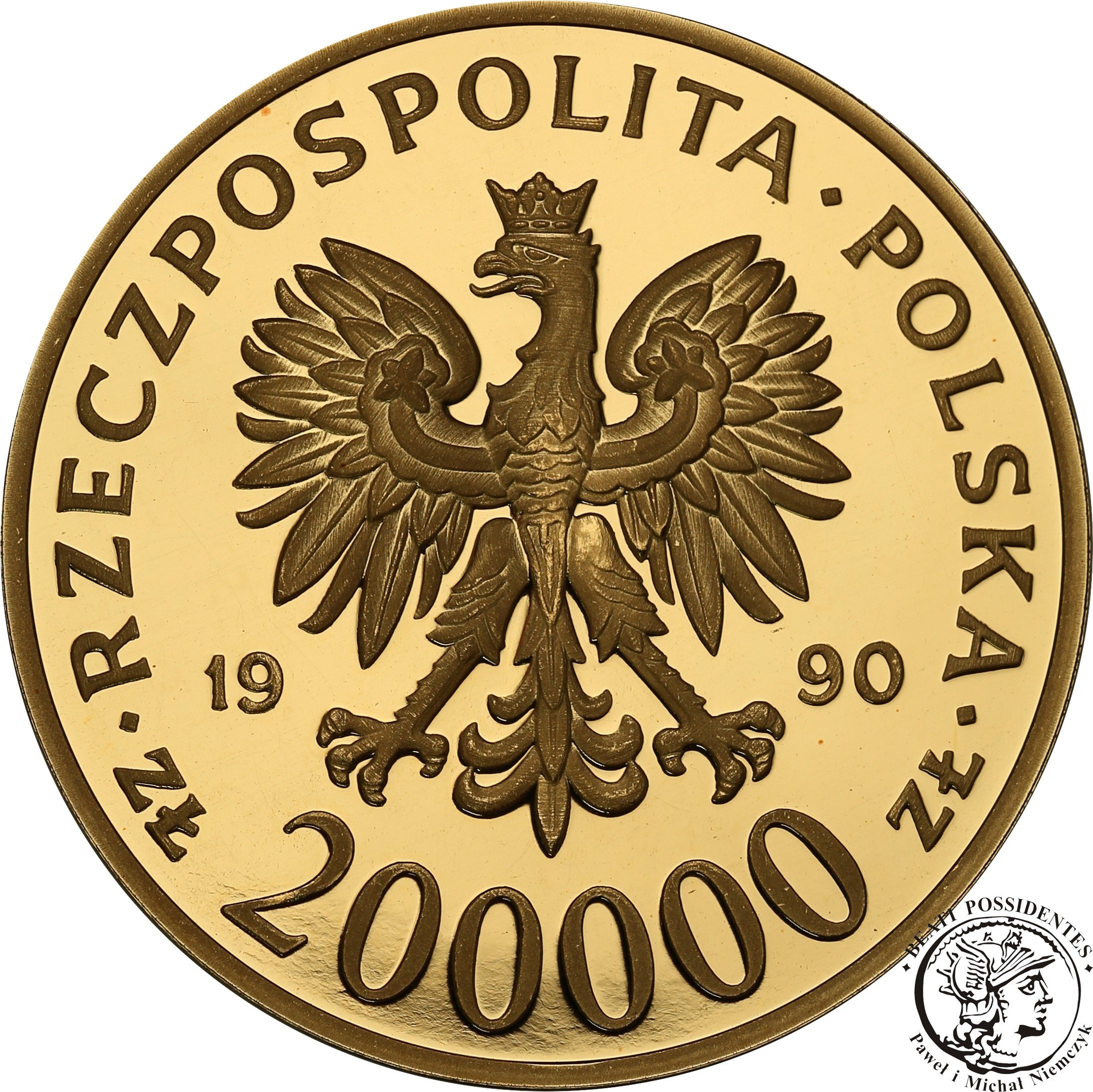 200 000 złotych 1990 Solidarność 39 mm st.L- 