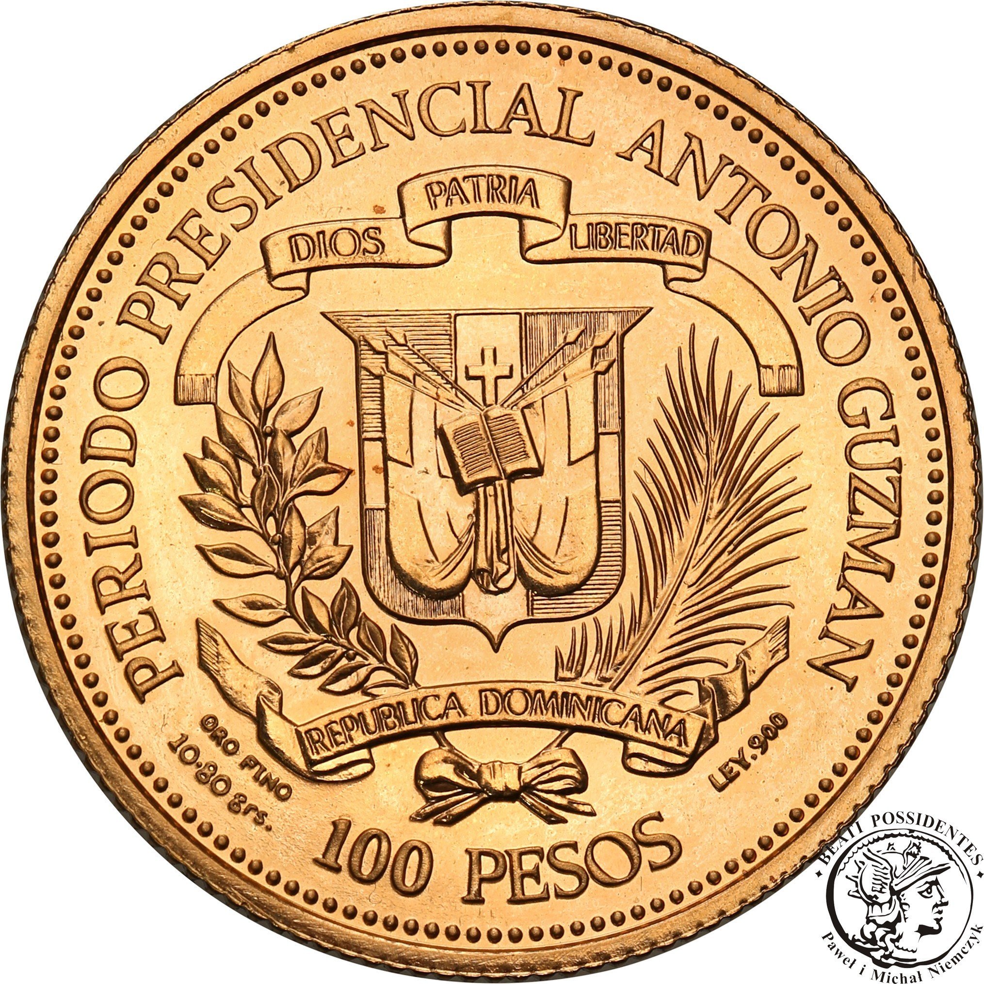 Dominikana 100 pesos 1979 Jan Paweł II stempel zwykły RZADKA st. 1